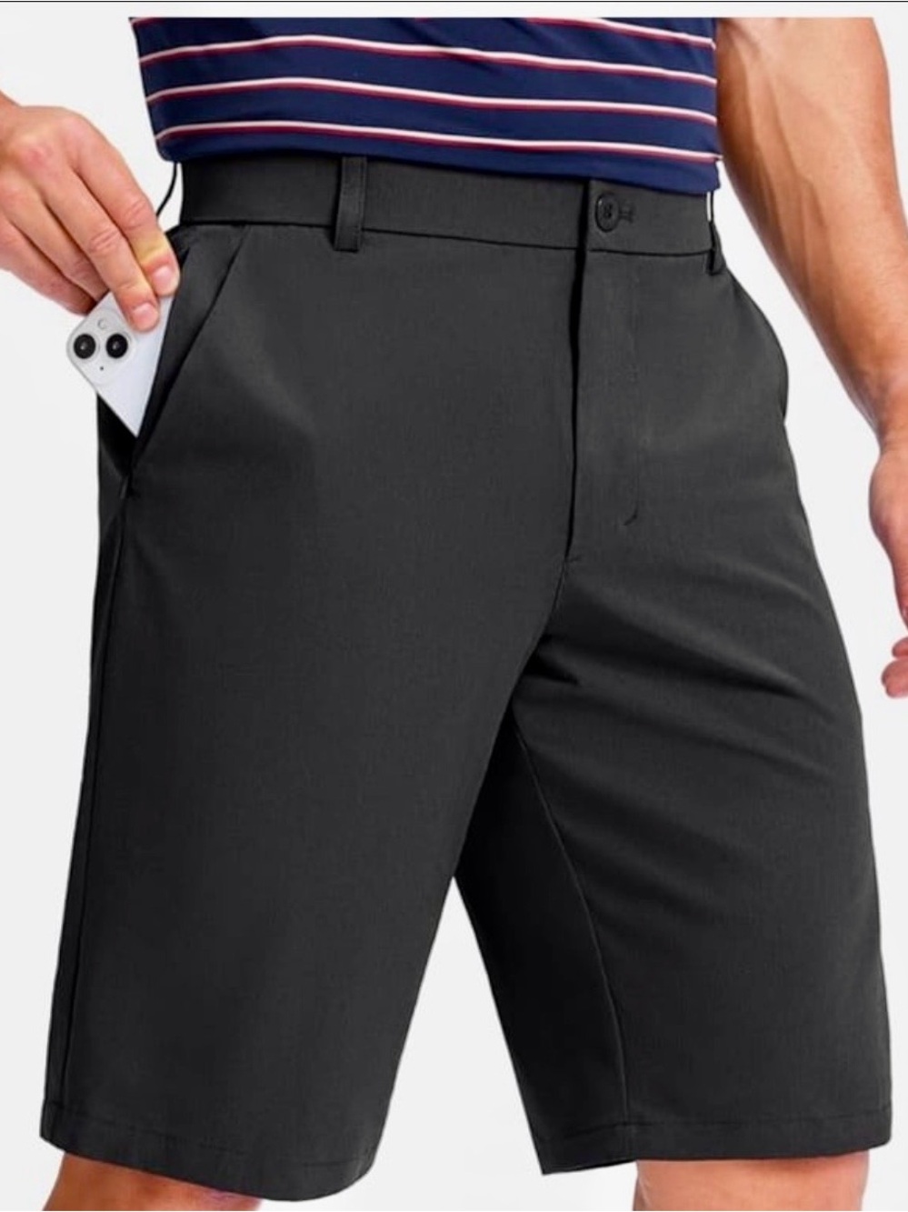 Russell Athletic Black Flat Front Performance Shorts